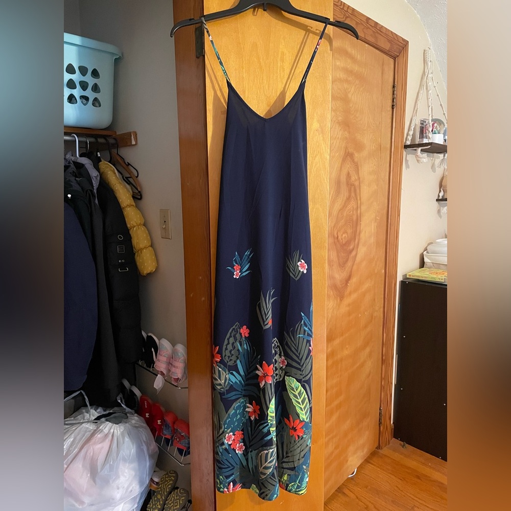 Cross back jungle flower maxi dress